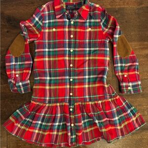 Polo Ralph Lauren Plaid Dress with Elbow Patches